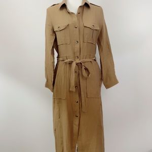 Zara Button down Tie Front Dress